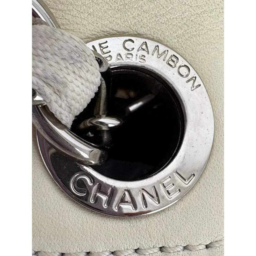 CHANEL Grey Raffia Deauville Shopping Bag Medium SHW